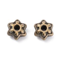Tibetan Silver Spacer Beads, Flower, Cadmium Free & Nickel Free & Lead Free, Antique Bronze, 9mm, Hole: 2mm(MLF1057Y-NF)