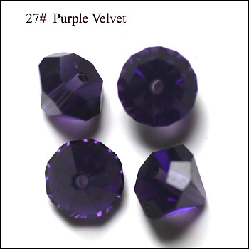 Imitation Austrian Crystal Beads, Grade AAA, Faceted, Diamond, Indigo, 7x5mm, Hole: 0.9~1mm