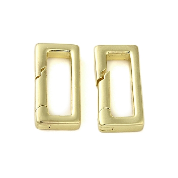 Brass Spring Gate Rings, Rectangle, Golden, 15x7.5x3mm