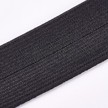 Flat Elastic Rubber Band, Black, 25mm