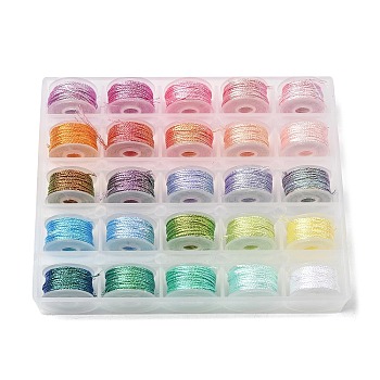 25 Rolls 25 Colors 6-Ply Cotton String Threads, for DIY Crafts, Gift Wrapping and Jewelry Making, Mixed Color, 0.5mm, about 6.56 Yards(6m)/roll, 1 roll/color