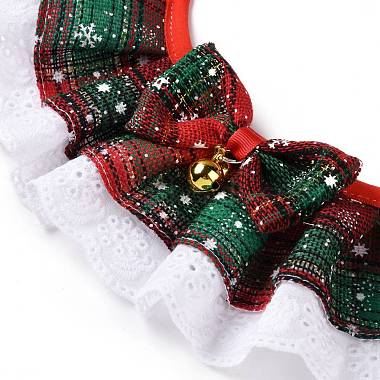 Pañuelos de encaje navideño de tela para mascotas(AJEW-D051-05G)-2