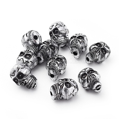 23mm Silver Skull Acrylic Beads
