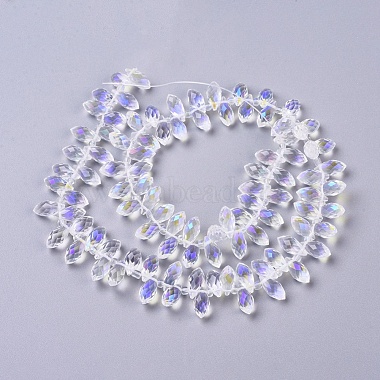 Electroplate Glass Faceted Teardrop Beads Strands(EGLA-D014-38)-2