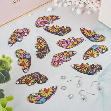 Kit de fabrication de boucles d'oreilles aile de papillon bricolage(RESI-TA0002-18)-5