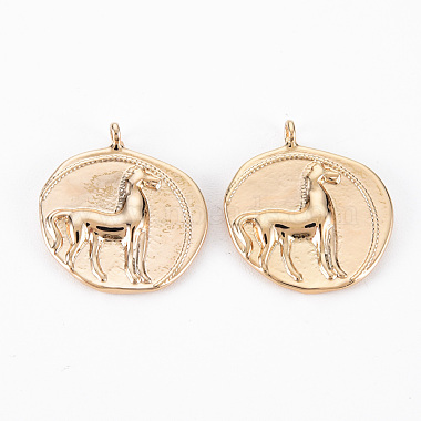Real 18K Gold Plated Horse Brass Pendants