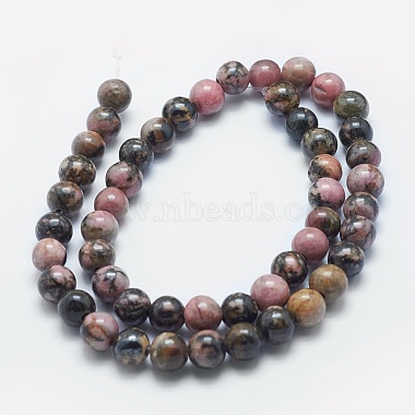 Natural Rhodonite Beads Strands(G-K287-16-8mm)-2
