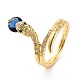 Cubic Zirconia Snake with Glass Wrap Adjustable Ring(KK-H439-02A-G)-1