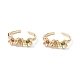 Flower Colorful Cubic Zirconia Cuff Ring(RJEW-M146-06G)-4