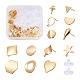 Kissitty 26Pcs Heart & Geometry Brass Stud Earring Findings(KK-KS0001-20)-8