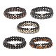 2Pcs 2 Style Natural Gemstone & Lava Rock Stretch Bracelets Set(BJEW-JB08193)-1