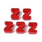 Opaque Acrylic European Beads, Large Hole Beads, Letter Z, Crimson, 20x17x13.5mm, Hole: 6mm, about 152pcs/500g(OACR-M027-01Z-03)