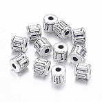 Tibetan Style Alloy Beads, Column, Antique Silver, Cadmium Free & Nickel Free & Lead Free, 4.5x4.5mm, Hole: 1.5mm(LF0030Y-NF)