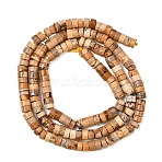 1 Strand Natural Picture Jasper Beads Strands, Disc, Heishi Beads, 4x2mm, Hole: 0.7mm, about 154pcs/strand, 15.43 inch(39.2cm)(G-YW0002-55)