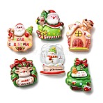 Christmas Theme Opaque Resin Cabochons, Mixed Shapes, Mixed Color, 22.5~27.5x20~23.5x8~9.5mm(RESI-B033-02)
