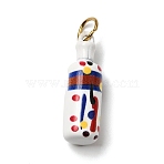 Printing 304 Stainless Steel Pendants, Bottle, 23x7.5mm, Jump Ring: 6x1mm, Inner Diameter: 4mm(STAS-K304-07A-G)