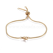 Adjustable 304 Stainless Steel Slider Bracelets, Bolo Bracelets, with Snake Chains and Slider Stopper Beads, Golden, 9-1/2 inch~9-3/4 inch(24~24.7cm)
(BJEW-L653-004G)