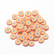 Handmade Polymer Clay Cabochons, Fruit, Orange, 9~10x2~3mm(X-CLAY-Q241-004C)