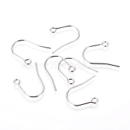 316 Surgical Stainless Steel Earring Hooks, with Horizontal Loop, Stainless Steel Color, 22~23x18x0.8mm, Hole: 2mm, 20 Gauge, Pin: 0.8mm(STAS-F216-03P-B)