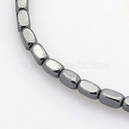 Electroplate Non-magnetic Synthetic Hematite Beads Strands, Cuboid, Black Plated, 4x2x2mm, Hole: 1mm, about 119pcs/strand, 15.7 inch(G-J213D-02)