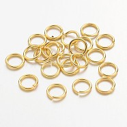 Golden Color Brass Jump Rings, Cadmium Free & Lead Free, Open Jump Rings, 18 Gauge, 7x1mm, Inner Diameter: 5mm, about 80pcs/10g(X-JRC7MM-G)