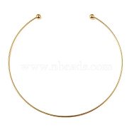 304 Stainless Steel Necklaces, Minimalism Rigid Necklace, with Removable Beads, Golden, Inner Diameter: 5-7/8 inch(15cm)(NJEW-F312-01G)