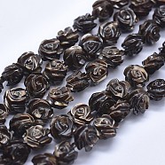 Shell Bead Strands, Double-sided Rose, Coconut Brown, 8~8.5x4~5mm, Hole: 0.8mm, about 50pcs/strand, 15.15 inch(38.5cm)(SSHEL-P015-01C-8mm)