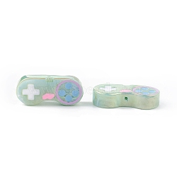 Opaque Resin Enamel Beads, Game Controller Bead, Dark Sea Green, 16.5x37.5x9mm, Hole: 1.5mm(RESI-I048-02B)