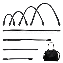 WADORN 8Pcs 4 Style PU Leather Sew on Bag Handles, Black, 32~62.5x1.5~1.6x0.95~1.1cm, Hole: 1.5mm, 2pcs/style(PURS-WR0001-26C)