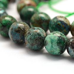 Natural Chrysocolla Beads Strands, Round, 12mm, Hole: 1mm, about 33pcs/strand, 15.75inches(40cm)(G-E363-01-12mm)