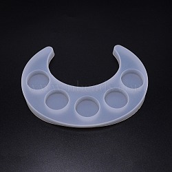 Moon Shape Tray Silicone Molds, Resin Casting Pendant Molds, For UV Resin, Epoxy Resin Jewelry Making, White, 194x143x14mm, Inner Diameter: 34.5mm(DIY-TAC0008-61)