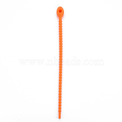 Silicone Cable Ties, Tie Wraps, Reusable Zip Ties, Tomato, 214x13.5x12mm, Hole: 3mm(SIL-Q015-001A)