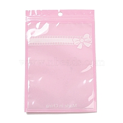 Plastic Packaging Zip Lock Bags, with Clear Window, Top Self Seal Pouches, Rectangle, Pink, 18x12x0.15cm, Unilateral Thickness: 2.5 Mil(0.065mm)(OPP-D003-03F)