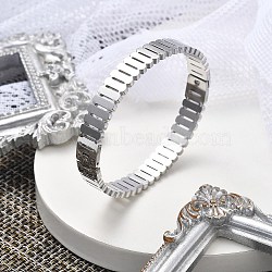 304 Stainless Steel Hinged Bangles for Women, Stainless Steel Color, Inner Diameter: 2x2-3/8 inch(5x6cm)(BJEW-A011-18P)