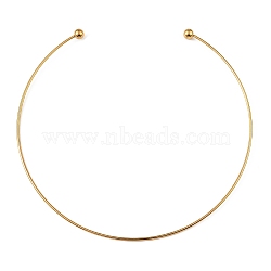 304 Stainless Steel Necklaces, Minimalism Rigid Necklace, with Removable Beads, Golden, Inner Diameter: 5-7/8 inch(15cm)(NJEW-F312-01G)