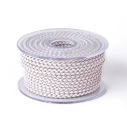Braided Cowhide Cord, Leather Jewelry Cord, Jewelry DIY Making Material, White, 6mm, about 16.4 yards(15m)/roll(WL-I004-6mm-11)