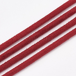 Faux Suede Cords, Faux Suede Lace, Dark Red, 3x3mm, about 10.93 yards(10m)/roll(LW-S033-19)