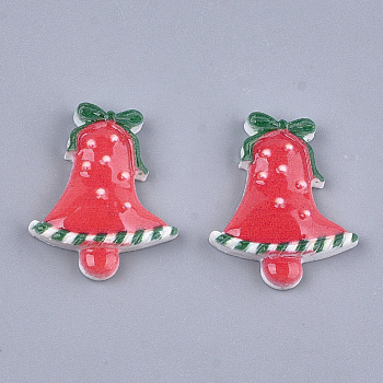 Resin Cabochons, Christmas Bell, Red, 25x20.5x4mm