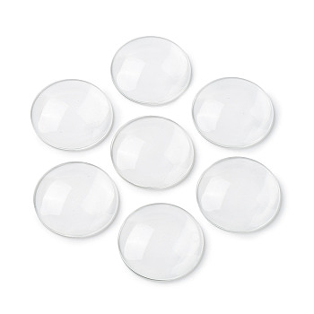 (Defective Closeout Sale: Scratch) Transparent Glass Cabochons, Clear Dome Cabochon for Cameo Photo Pendant Jewelry Making, Clear, 39.5x8mm