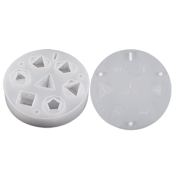 DIY Polyhedral Game Dice Silicone Molds, Resin Casting Molds, for UV Resin, Epoxy Resin Craft Making, Ghost White, 102x21mm