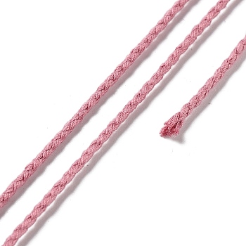 20M Polyester Braided Cord for Jewelry Making, Round, Pale Violet Red, 2mm, about 21.87 Yards(20m)/Roll