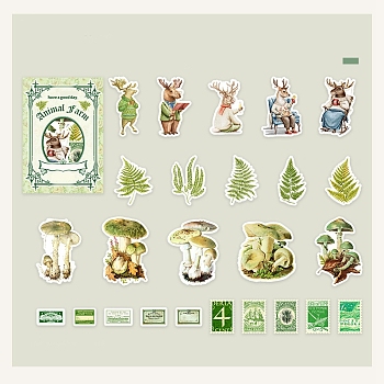 50Pcs 25 Styles Autumn Theme Paper Sticker, Self-adhesive Decals for DIY Scrapbooking, Deer, Packing: 153x90x2mm, 2pcs/style