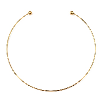 304 Stainless Steel Necklaces, Minimalism Rigid Necklace, with Removable Beads, Golden, Inner Diameter: 5-7/8 inch(15cm)