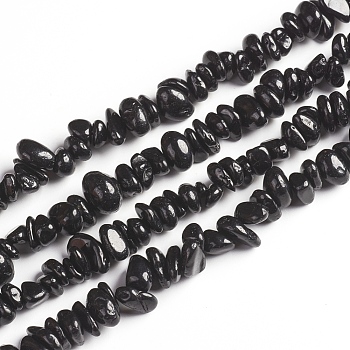 Natural Black Spinel Chips Beads Strands, 2.5~6x4.5~10.5mm, Hole: 0.8~1mm, about 33.86 inch(86cm)