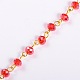 Handmade Rondelle Glass Beads Chains for Necklaces Bracelets Making(AJEW-JB00037-06)-1