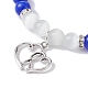 2Pcs 2 Color Valentine's Day Cat Eye Round Beaded Stretch Bracelets Set(BJEW-TA00432)-4