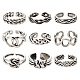 9Pcs 9 Style Alloy Cuff Finger Rings(RJEW-LS0001-28AS)-2