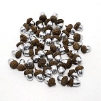 Acorn Foam Display, with Plant Leaf, for Home Display Decorations, Silver, 25~45x15~30mm, 50pcs/bag(DJEW-WH0015-21B)