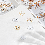 20Pcs 2 Colors UV Plating Alloy Enamel Pendants, Heart with Evil Eye Charms, Mixed Color, 17x16x1.5mm, Hole: 2mm, 10pcs/color(ENAM-LP0001-75)