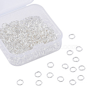 Iron Jump Rings, Open Jump Rings, Silver, 21 Gauge, 6x0.7mm, Inner Diameter: 5mm, about 400pcs/box(IFIN-YW0001-08S)